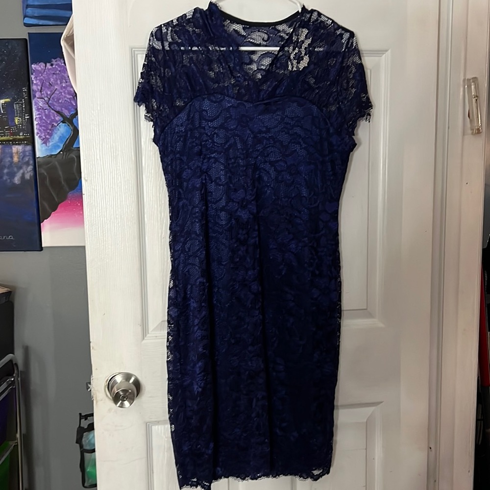 Blue lace dress